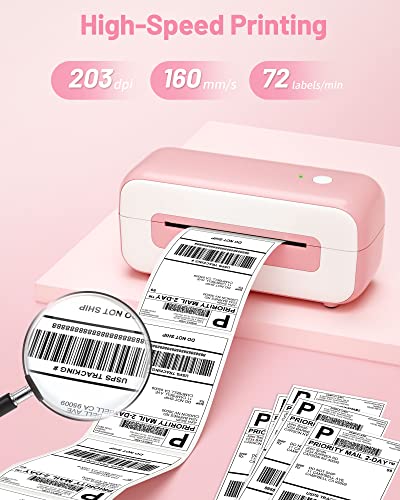 Pink Label Printer, Thermal Label Printer for Shipping Packages & Small Busines, Shipping Label Printer, Thermal Printer Compatible with Amazon Shopify Etsy Ebay FedEx USPS | The Storepaperoomates Retail Market - Fast Affordable Shopping