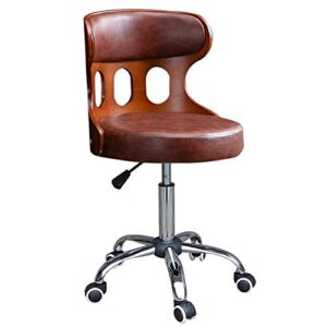 XXFZDCP Retro Solid Wood Computer Office Chair with Curved Backrest Lift Rotation Simple and Stylish for Study Desk Chair