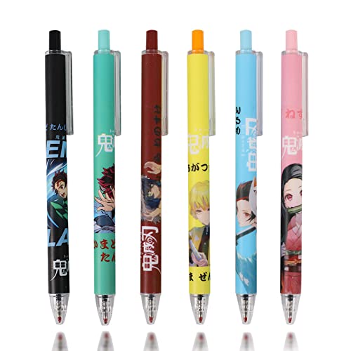 SHUB 6 Pcs Anime Pens Cute School Supplies Black Gel Pens Stationery Set Cool Pen Stationery Set Pen for Kids for Kids Girls Boys Gifts | The Storepaperoomates Retail Market - Fast Affordable Shopping