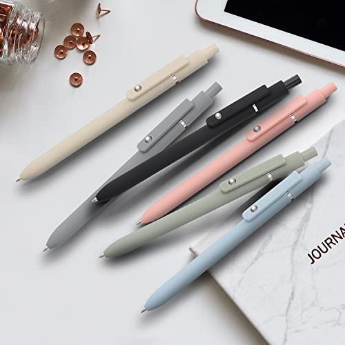 LINFANC 6 Pack Cute Gel Pens, Retractable Quick Dry Gel Ink Pen, Fine Point 0.5mm Black Ink Rolling Ball Gel Pens, Smooth Writing Aesthetic Pens for Home School Office Supplies | The Storepaperoomates Retail Market - Fast Affordable Shopping