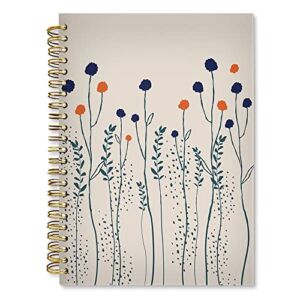 Natural Flower Spiral Notebook for Women, Flora Writing Journal Diary Gifts for Teens Girls Notebook for Journaling for Work Office School Classroom Supplies, Hardcover 160 Lined Pages 6.2″ x 8.2″