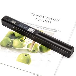 Portable Scanner iSCAN 900 DPI A4 Document Scanner Handheld for Business, Photo, Picture, Receipts, JPG/PDF Format Selection, Support Micro SD (Not Included) Card, Include a Pair of AA Batteries