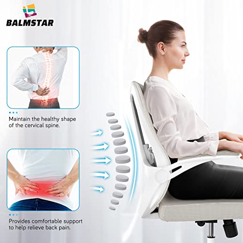 balmstar Office Chair, Ergonomic Desk Chair Home Office Desk Chairs, Breathable Mid-Back Comfortable Mesh Computer Chair with PU Silent Wheels, Flip-up Armrests, Tilt Function, Lumbar Support (Khaki) | The Storepaperoomates Retail Market - Fast Affordable Shopping