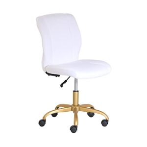 NELSI Plush Velvet,White Office Chair (Color : White)