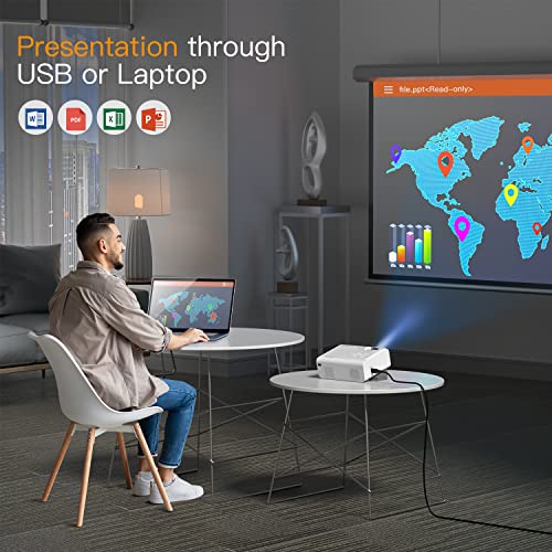 Projector with WiFi and Bluetooth, 2023 Upgraded VOPLLS 5G Native 1080P Projector, 380ANSI Outdoor Projector 4K Support, ±50°/4P/4D Keystone, 50% Zoom, Compatible with TV Box/USB/PC/iOS/Android Phone | The Storepaperoomates Retail Market - Fast Affordable Shopping
