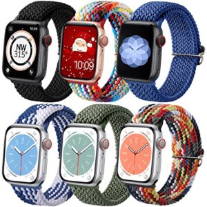 Witzon Compatible with 44mm Apple Watch Band Series 8 7 41mm 45mm Women Men, Breathable Sport Stretchy Nylon Braided Solo Loop Bands for iWatch Apple Watch Ultra 49mm SE Series 6 5 4 3 38mm 40mm 42mm