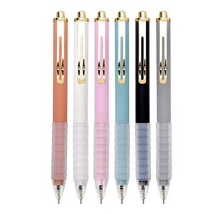 Linbsunne Black Ballpoint Pens Medium Point 1mm Work Pen with Super Soft Grip Ball Point Pen for Men Women Retractable Office Pens (6-count pen + 3 refills)