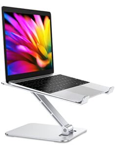 RIWUCT Foldable Laptop Stand, Height Adjustable Ergonomic Computer Stand for Desk, Ventilated Aluminum Portable Laptop Riser Holder Mount Compatible with MacBook Pro Air, All Notebooks 10-16″