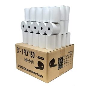 CASH REGISTER PAPER FOR STAR SP700 3″ x 150′ BOND (NON-THERMAL) POS KITCHEN PRINTER PAPER – 50 NEW POS RECEIPT ROLLS FOR TMU200 SRP275