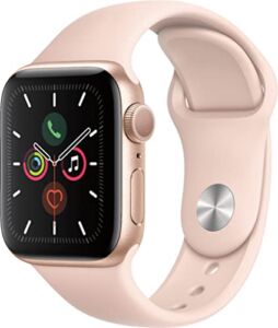 Apple Watch Series 5 (GPS, 40MM) – Gold Aluminum Case with Pink Sand Sport Band (Renewed Premium)