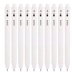 COLNK Gel Pens Fine Point 0.5mm for Note Taking, Retractable White Writing Pens Black Gel Ink, Office School Supplies with Comfort Grip,Soft Touch, Count-10
