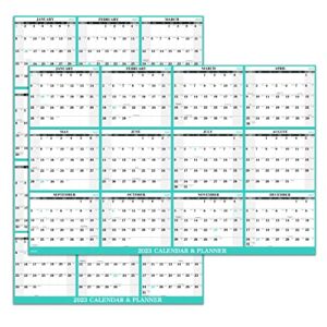 Erasable Calendar 2023 – 12 Monthly Wall Calendar 2023 from January 2023 to December 2023, Dry Erase Calendar with Julian Date, 34.6 x 23 Inches, Calendar Waterproof Material is Easy to Erase, folded and packaged by envelope paper, which makes the calenda