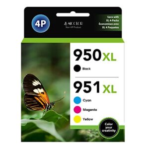 Compatible 950XL 951XL Comb Replacement for HP 950 951 Ink Cartridges, High Yield, use with OfficeJet Pro 8610 8600 8615 8620 8625 276dw 251dw (1 Black, 1 Cyan, 1 Magenta, 1 Yellow, 4 Pack)