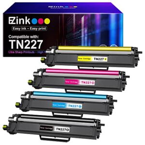 E-Z Ink (TM) Compatible Toner Cartridge Replacement for Brother TN227 TN-227 TN227BK TN227C TN227M TN227Y High Yield Compatible with HL-L3290CDW HL-L3210CW MFC-L3750CDW MFC-L3710CW Printer (4 Pack)