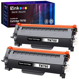 E-Z Ink (TM) Compatible Toner Cartridge Replacement for Brother TN760 TN-760 TN730 to Use with HL-L2350DW HL-L2395DW HL-L2390DW HL-L2370DW MFC-L2750DW MFC-L2710DW DCP-L2550DW (Black,2 Pack)
