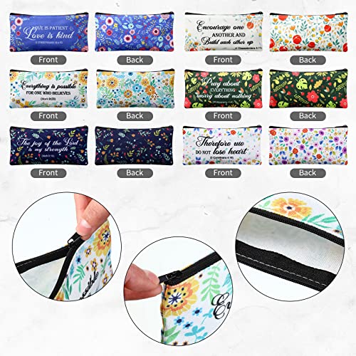 6 Pieces Inspirational Bible Study Journaling Supplies Bible Case Bag Pen Pencil Pouch Small Makeup Bags Cute Pencil Case Christian Gifts for Women Students School(7.7 x 4 Inch) | The Storepaperoomates Retail Market - Fast Affordable Shopping