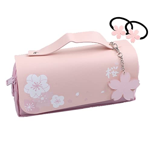 Kawaii Cherry Blossom Pencil Bag Pink Sweet Pencil Case Large Capacity Stationery Pouch School Supplies Makeup Bag (Pink) | The Storepaperoomates Retail Market - Fast Affordable Shopping