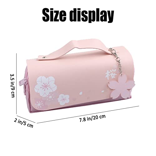 Kawaii Cherry Blossom Pencil Bag Pink Sweet Pencil Case Large Capacity Stationery Pouch School Supplies Makeup Bag (Pink) | The Storepaperoomates Retail Market - Fast Affordable Shopping