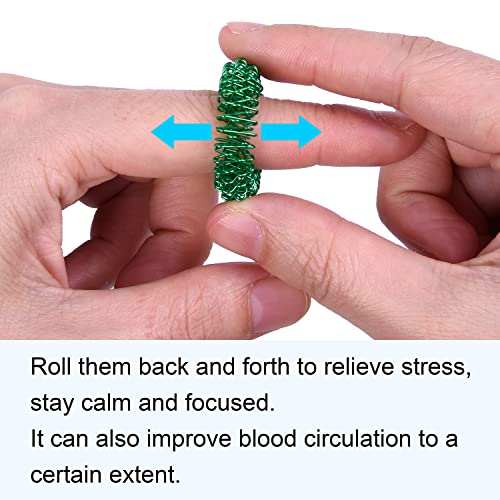 Wisdompro 16 Pcs Spiky Sensory Finger Rings, Stress Relief Rings for Teens, Men and Women, Back to School Supplies, 8 Colors | The Storepaperoomates Retail Market - Fast Affordable Shopping