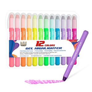 Shuttle Art 12 Assorted Colors Gel Highlighters,Bible Highlighters,No Bleed Through, Bible Journaling Supplies,Great for Journaling, Highlighting and Studying