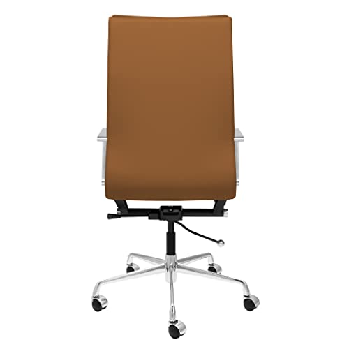 Lexi II Tall Back Padded Modern Office Chair with Aluminum Arms (Brown) | The Storepaperoomates Retail Market - Fast Affordable Shopping