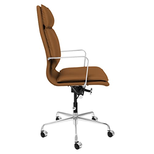 Lexi II Tall Back Padded Modern Office Chair with Aluminum Arms (Brown) | The Storepaperoomates Retail Market - Fast Affordable Shopping