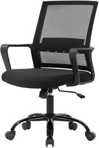 Office Chair Ergonomic Desk Task Chair Mesh Computer Chair Mid-Back Mesh Home Office Swivel Chair Modern Executive Chair with Wheels Armrests Lumbar Support