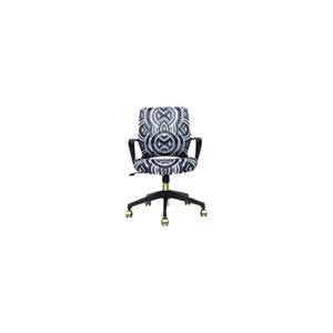 Eurotech Seating Elizabeth Sutton Collection Gramercy Echo Print Task Nylon Home-Office-Desk-Chairs, Black Frame with Gold Accents