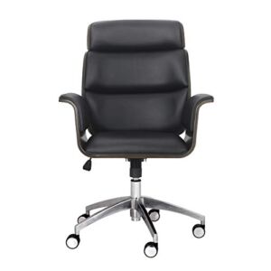 Christopher Knight Home Leander Mid-Century Modern Swivel Office Chair, Black + Gray + Silver