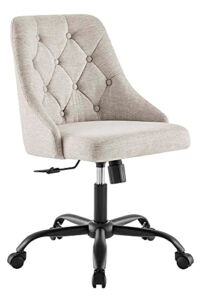 Modway Distinct Tufted Swivel Upholstered Office Chair, Black Beige