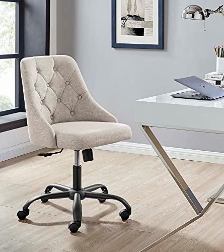 Modway Distinct Tufted Swivel Upholstered Office Chair, Black Beige | The Storepaperoomates Retail Market - Fast Affordable Shopping