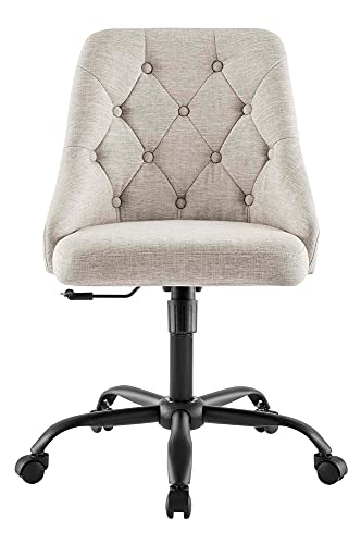 Modway Distinct Tufted Swivel Upholstered Office Chair, Black Beige | The Storepaperoomates Retail Market - Fast Affordable Shopping