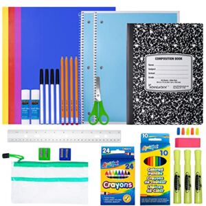 School Supplies for Kids, Back to School Supply Box, Supplies for Girls Or Boys, Supplies Bundle Kit (56 Piece Kit)