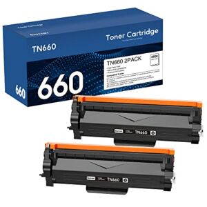 TN660 Toner Cartridge Compatible Replacement for Brother TN 660 TN-660 TN630 TN-630 Compatible with HL-L2380DW HL-L2320D HL-L2300D HL-L2340DW DCP-L2540DW MFC-L2700DW MFC-L2720DW Printer (Black, 2Pack)