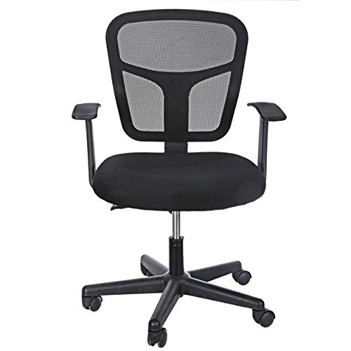 Saturnpower Ergonomic Office Chair Mid-Back Home Desk Chair with Armrests, Height Adjustable, Mesh Back, Swivel Rolling Home Desk Task Computer Gaming Chair，Black | The Storepaperoomates Retail Market - Fast Affordable Shopping