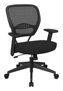 Space Seating 55 Series Professional Dark Air Grid Back Adjustable Manager’s Chair with Lumbar Support and Padded Fun Colors Black Mesh Seat