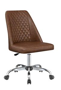 Coaster Home Furnishings Upholstered Tufted Back Brown and Chrome Office Chair