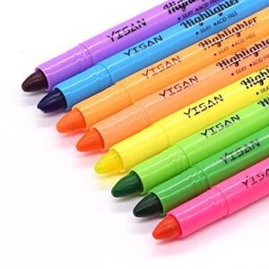 YISAN Bible Highlighters No Bleed,Gel Highlighters,Dry Highlighters,Crayon Marker Pens for Bible Study Journaling,Bible Accessories,8 Assorted Colors 20222