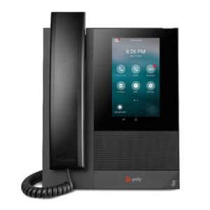 Poly CCX 400 Desktop Business Media Phone (Polycom) – with Handset – Open SIP – Power Over Ethernet (POE) – 5-Inch Color Touchscreen – Works with Zoom, Teams, & More