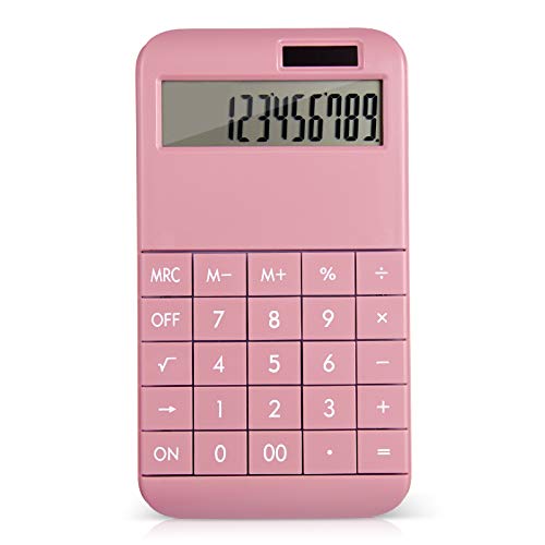 EooCoo Basic Standard Calculator 12 Digit Desktop Calculator with Large LCD Display for Office, School, Home & Business Use, Modern Design – Pink | The Storepaperoomates Retail Market - Fast Affordable Shopping