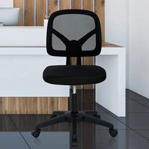 Office Chair Desk Chair Computer Chair Ergonomic Low Back Mesh Chair with Lumbar Support Armless Adjustable Height Swivel Rolling Task Executive Chair for Women Men Adult, Black