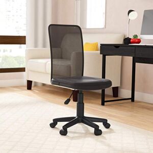IDS Home MLM-18507 Office Desk Mid Back Ergonomic Comfort Mesh, Height Adjustable Modern Task Computer, Rolling Swivel Chair with Casters, Lumbar Support, Black