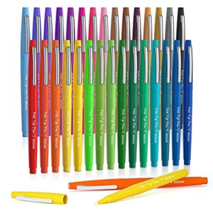 Lelix 30 Colors Felt Tip Pens, Medium Point Felt Pens, Assorted Colors Markers Pens For Journaling, Writing, Note Taking, Planner Coloring, Perfect for Art Office and School Supplies