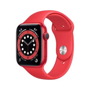 Apple Watch Series 6 (GPS, 44mm) – Red Aluminum Case with Red Sport Band (Renewed)