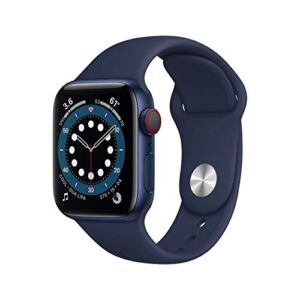 Apple Watch Series 6 (GPS + Cellular, 40mm) – Blue Aluminum Case with Deep Navy Sport Band (Renewed)