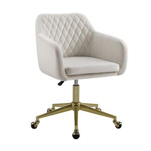 Linon White Quilted Brooklyn Office Chair