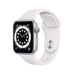 Apple Watch Series 6 (GPS, 40mm) – Silver Aluminum Case with White Sport Band (Renewed)