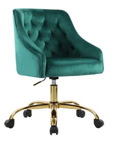Velvet Fabric Swivel Task Chair for Home Office Ergonomic Comfortable Chair – Green with dirt-proof M-6030S