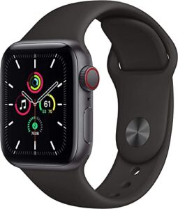 Apple Watch SE (GPS + Cellular, 40mm) – Space Gray Aluminum Case with Black Sport Band (Renewed)