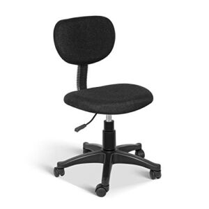Simple Deluxe Office Stool Chair with Wheels Adjustable Height Study Chair for Students Teens Men Women for Dorm Home Office,Black